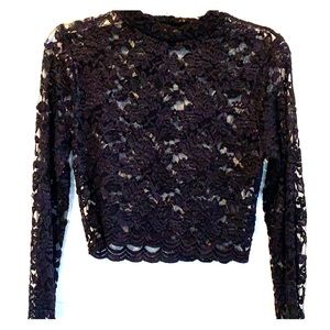 Laced Long Sleeved Cropped Top